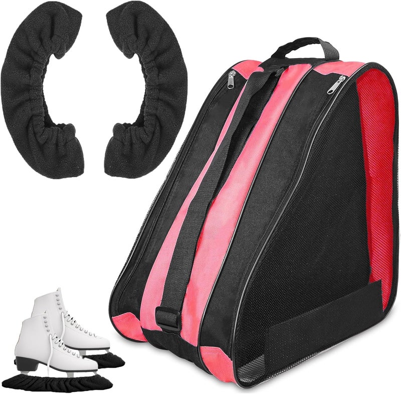 HDFCLUP Skating Bag Set Ice Skate Blade Covers Ice Skating Guards and Roller Skates Bag Roller Skate Accessories Roller Skate Bag for Kids Men Women Adults - Image 1